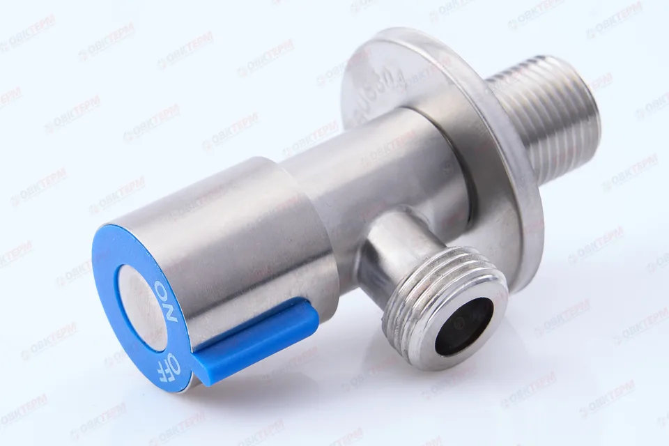 MIXXUS / CHAMPION VAL-01 Кран для подкл. сантехприб. НЕРЖ (синий) 1/2"*1/2" (100 шт/ящ)