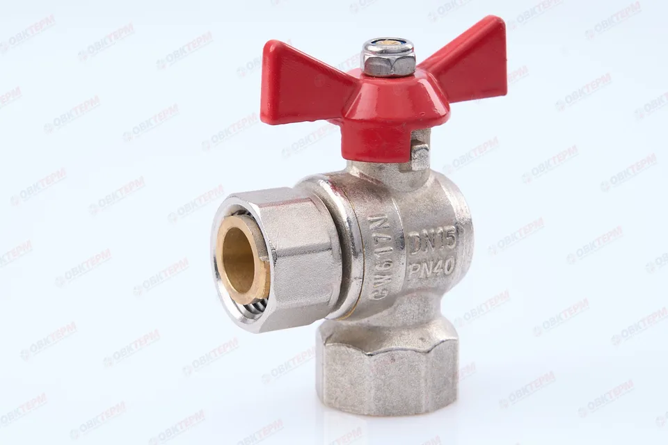 Кран шаровый    Valtec угловой с накидной гайкой    1/2"  вв  (15/60)