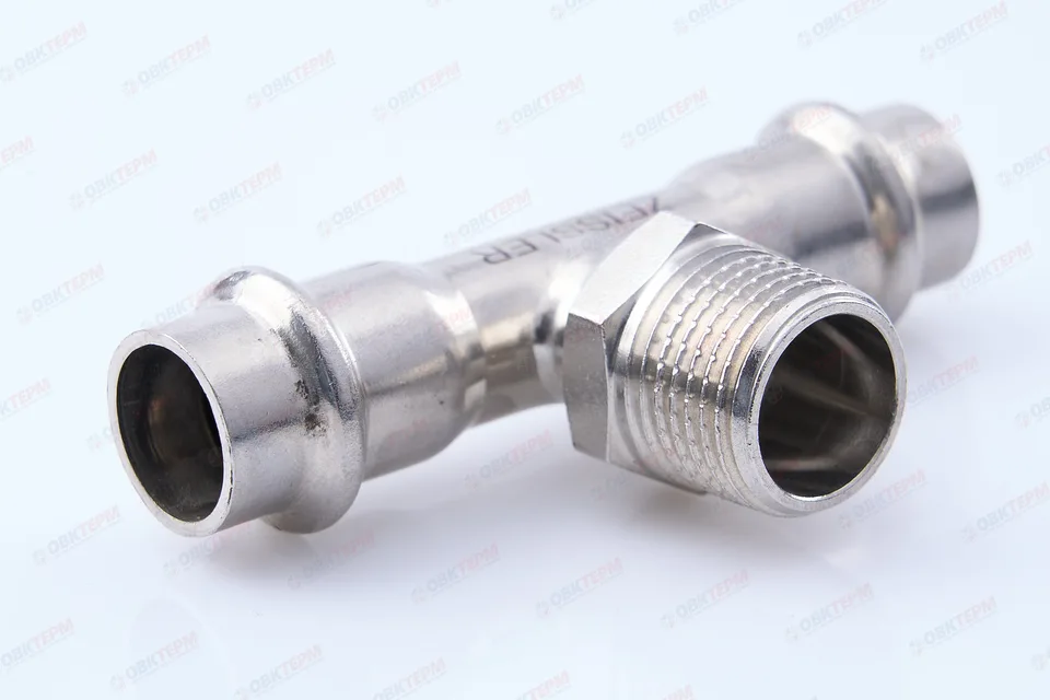 Тройник пресс из нерж.ст. 15 х 1/2"Н х 15 TIM (80/5)