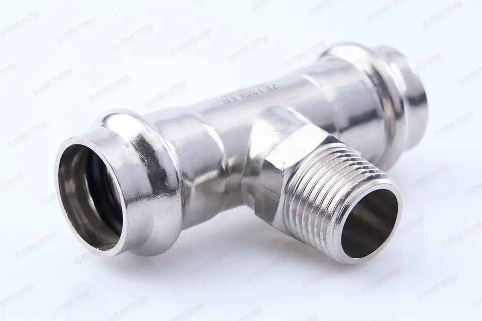 Тройник пресс из нерж.ст. 22  х 1/2"Н  х 22  TIM  (40/5)