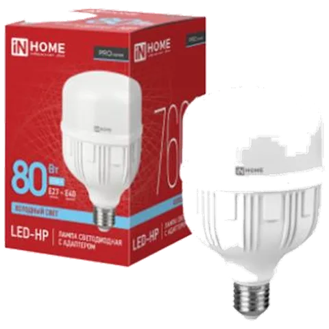 Лампа светодиодная высокомощная LED-HP-PRO 80Вт цилиндр 6500К холод. бел.E27 7600лм 230В с адаптеро