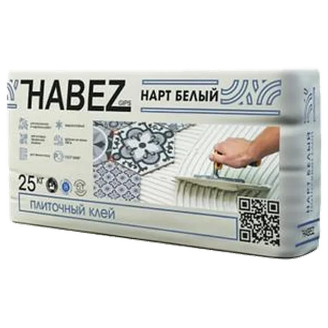 ХАБЕЗ-НАРТ, морозостойкий плиточный клей (на белом цементе) 25 кг( 56шт/пал)