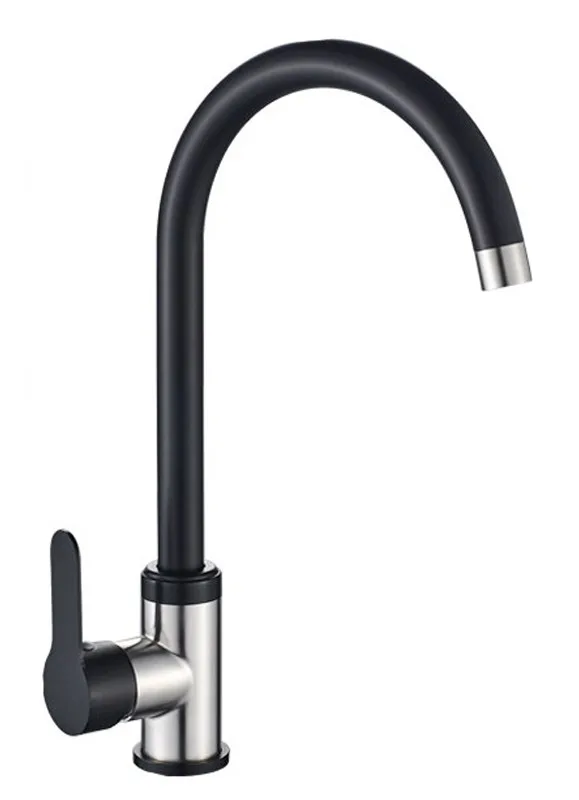 Смеситель д/кухни нерж/сталь ZERIX MADRID-011 BLACK (черный) (10 шт/ящ)