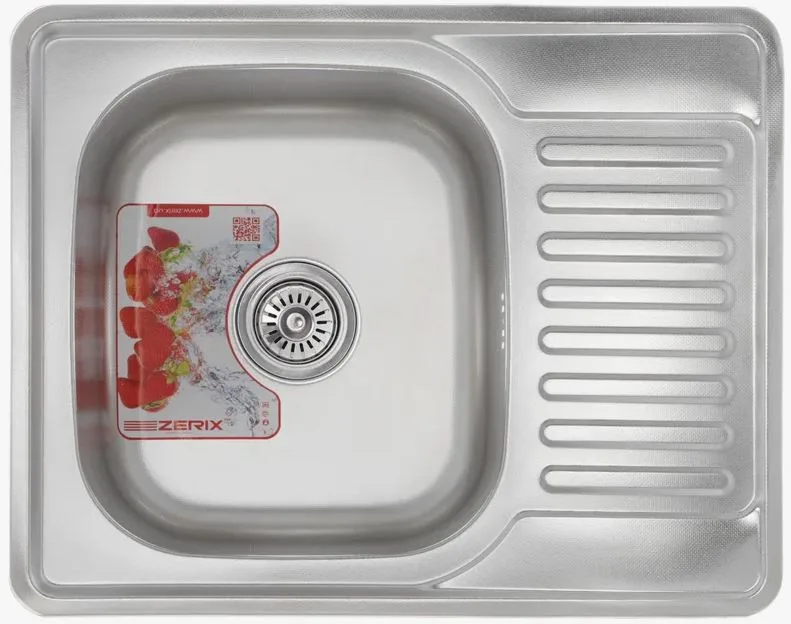 ZERIX мойка Z5848-08-180MD (micro decor) ВРЕЗНАЯ /сифон (10шт/ящ)