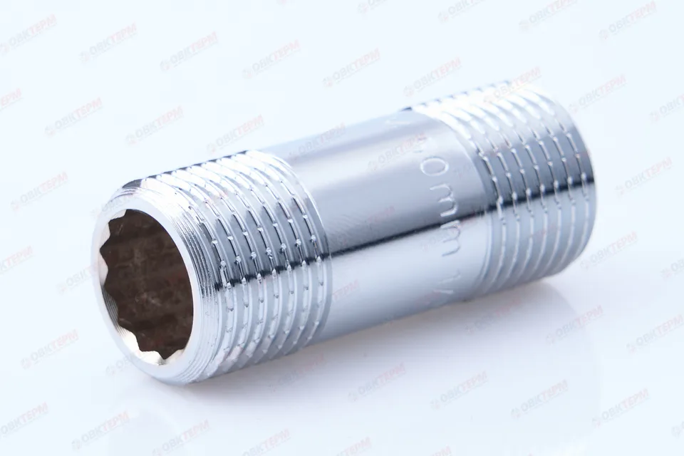 Ниппель 1/2" х 1/2" 50мм   Хром  TIM   (10шт/130ящ)