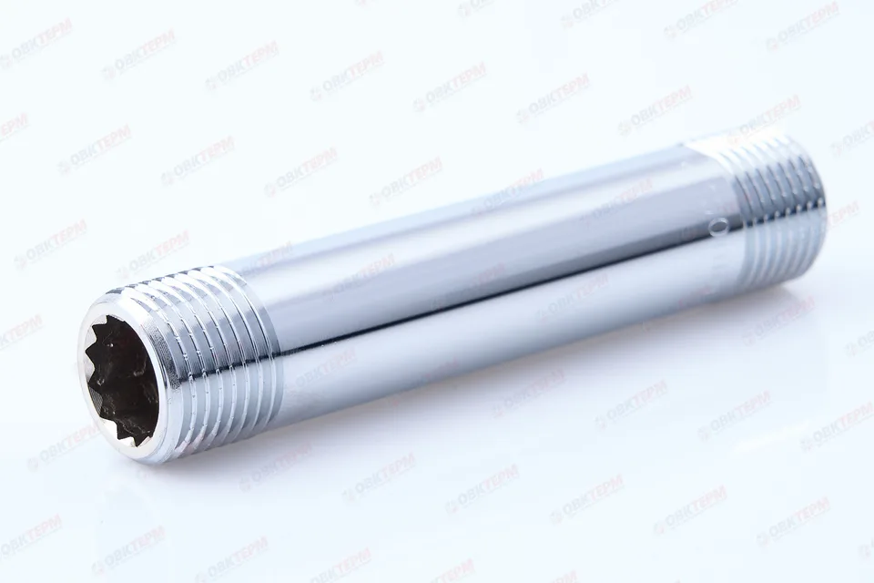 Ниппель 1/2" х 1/2"100мм Хром TIM (10шт/80ящ)