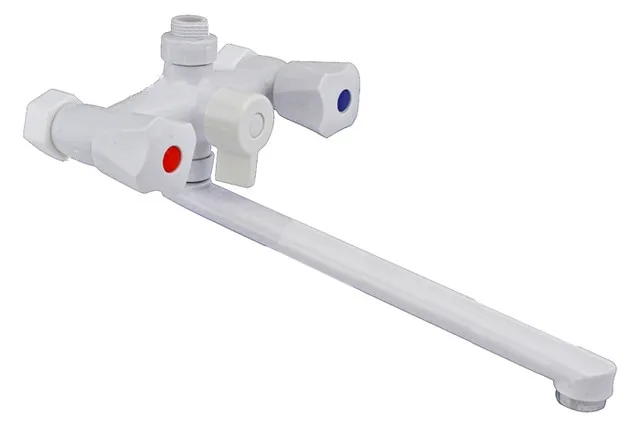 Смеситель д/ванны PLAMIX Omega-140 White, (без шланга и лейки) (24шт/ящ)