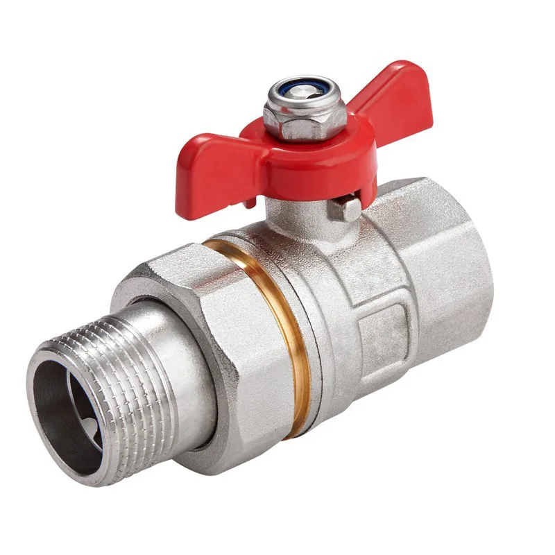 Кран шаровый с американкой  TIM      1/2" ВН   бабочка    "STANDARD"          (42/14 шт)