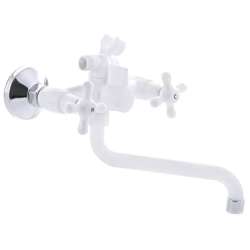 Смеситель д/ванны PLAMIX AMAX-142 White буксовый (без шланга и лейки) (24шт/ящ)