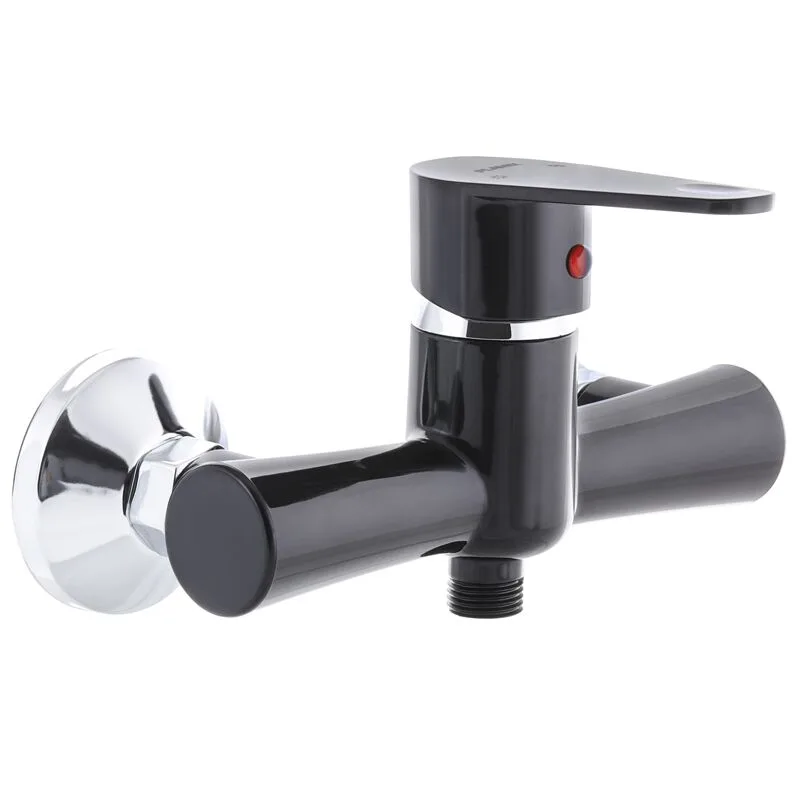 Смеситель д/душ.кабины PLAMIX VEGA-003 SET Black, (со шлангом, лейкой и кронштейном) (6 шт/ящ)