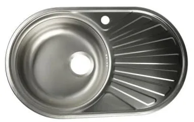 VLADIX  Мойка ВРЕЗНАЯ овал 45x74L (Decor)* 0,60мм + сифон (12шт/уп.)