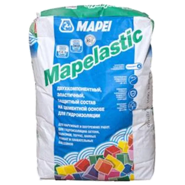 MAPELASTIC часть А,TM MAPEI, цвет серый,Сухая смесь гидроизоляционная 2х компонентная (24кг)