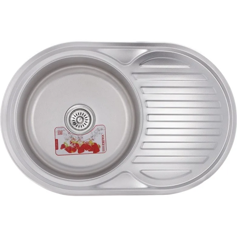 ZERIX мойка Z7750-08-180MD (micro decor) ВРЕЗНАЯ /сифон (10шт/ящ)