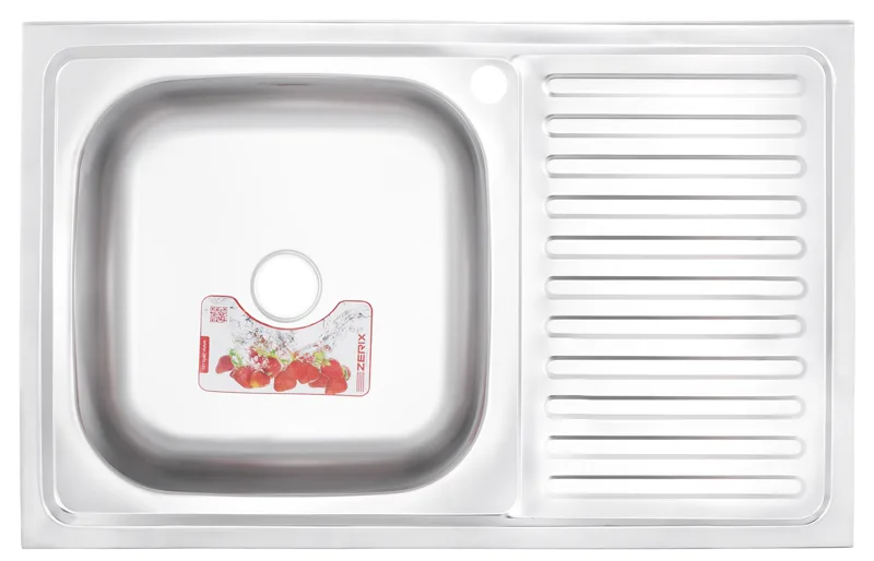 ZERIX мойка Z8050L-06-160MD (micro decor) НАКЛАДНАЯ \ с сифоном (10шт/ящ)