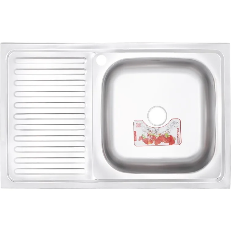 ZERIX мойка Z8050R-06-160MD (micro decor) НАКЛАДНАЯ \ с сифоном (10шт/ящ)