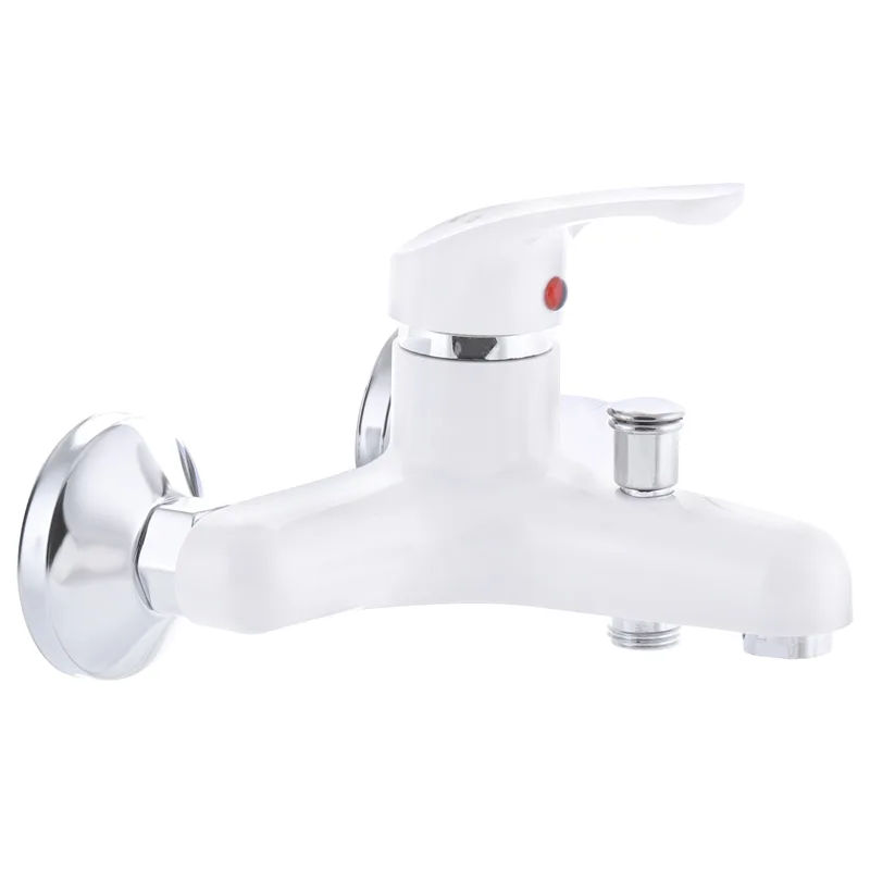 Смеситель д/ванны PLAMIX AFINA-009 White /ABS-пластик /короткий (без шланга и лейки) (24 шт/ящ)