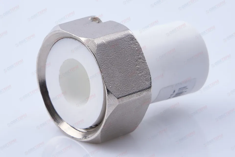 Штуцер для водомера под пломбу 20 * 3/4"    БЕЛЫЙ PP-R    (RTP)    (240/40)