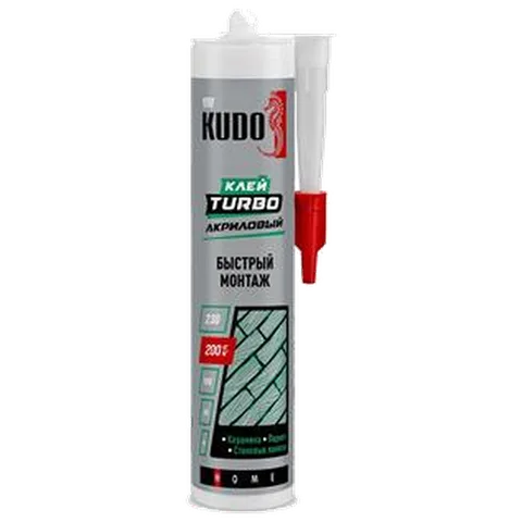 КУДО Клей HOME "Turbo" для быстрого монтажа, на акриловой основе, белый, КВК-331 280 мл