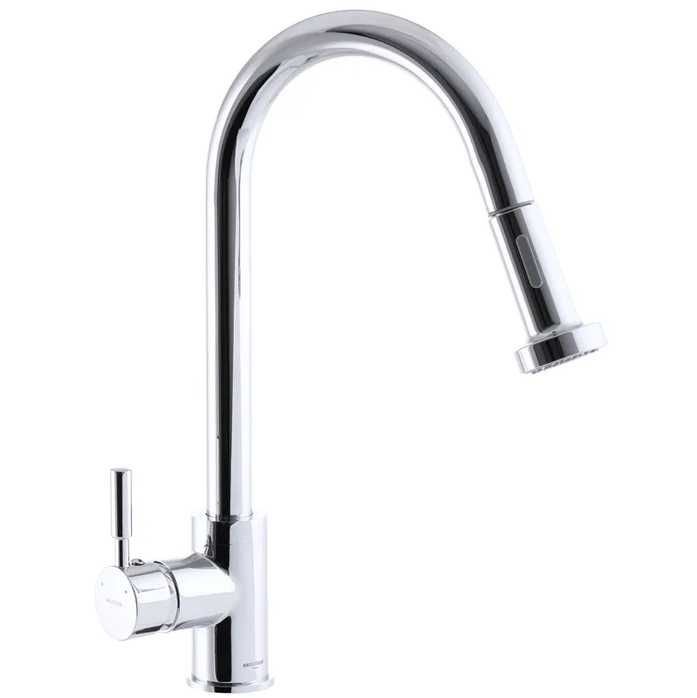 Смеситель д/кухни MIXXUS PREMIUM HANS 014 Ø40 с выдвижной лейкой (5 шт/ящ)