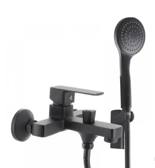 Смеситель д/ванны корот. MIXXUS PREMIUM KUBUS 009 Ø40 EURO BLACK  (8 шт/ящ)