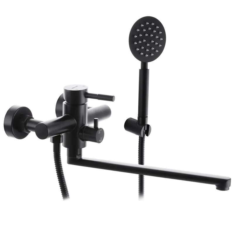 Смеситель д/ванны нерж/сталь MIXXUS SUS 006 (EURO) BLACK Ø40 (12 шт/ящ)