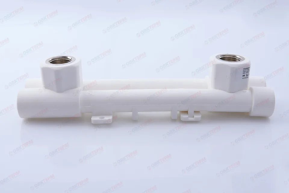 Планка монтажная в сборе ПРОХОДНАЯ 20 * 1/2"в БЕЛАЯ PP-R (RTP) (16/4)