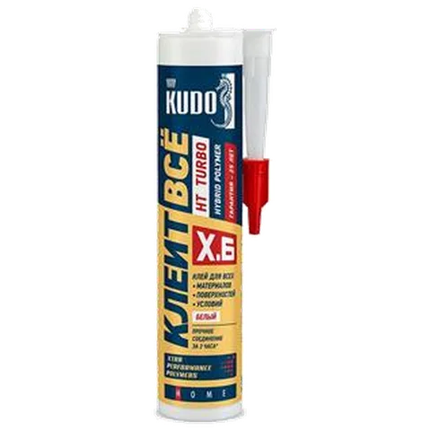 КУДО Клей KUDO Клеит Всё Turbo HT KX-6W с высок.первонач.адгез. и скор.отвержд, белый, 280мл (12шт/у