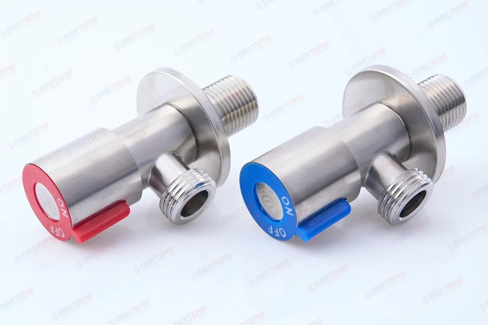 Кран для подкл. с/т приборов       TIM      1/2" - 1/2", НЕРЖ.  круглый пара хол+гор   (1шт/48ящ)