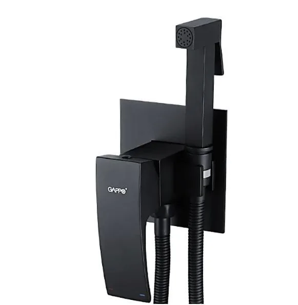 Смеситель с гигиеническим душем GAPPO G7207-6 латунь /черный