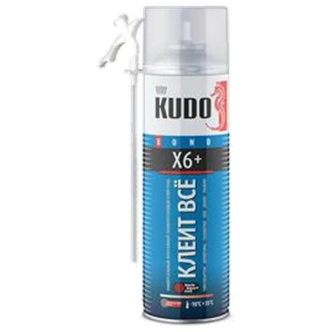 КУДО Клей-пена универс. монтаж. всесезон. КЛЕИТ ВСЕ X6+, 650 мл (12шт/уп), KUPH06B6UAU