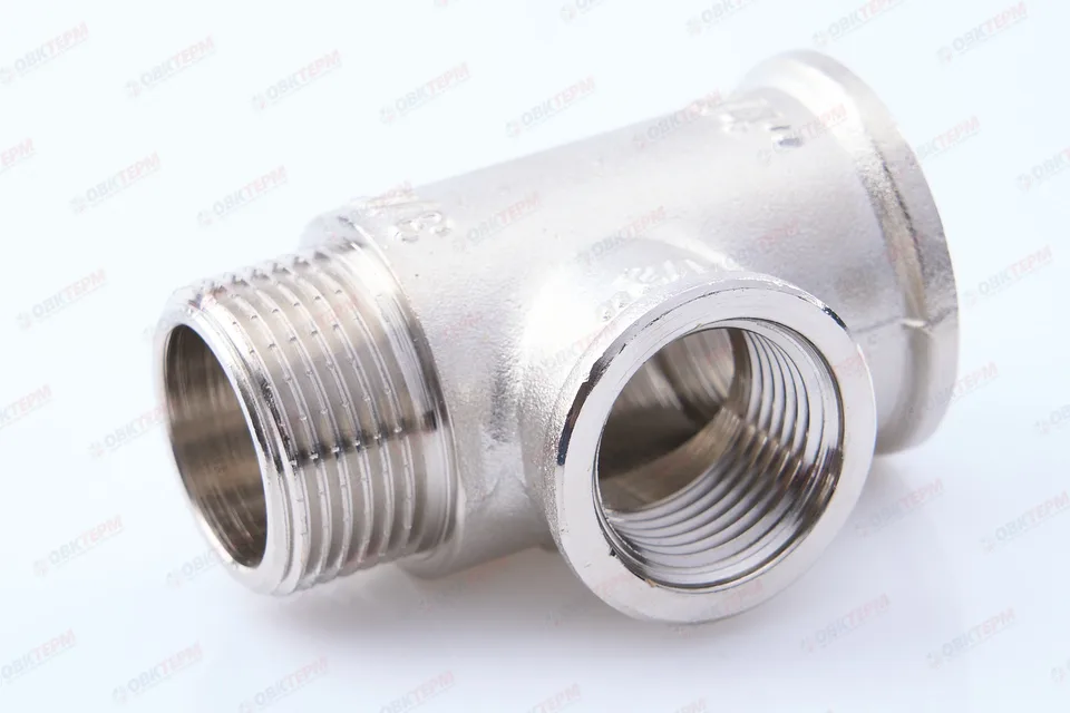 Тройник 3/4" - 1/2 - 3/4 ввн никель (Valtec)