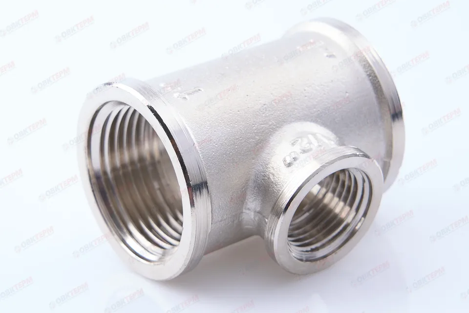 Тройник 1"- 1/2 -1" ввв никель (Valtec) (5уп/40ящ)